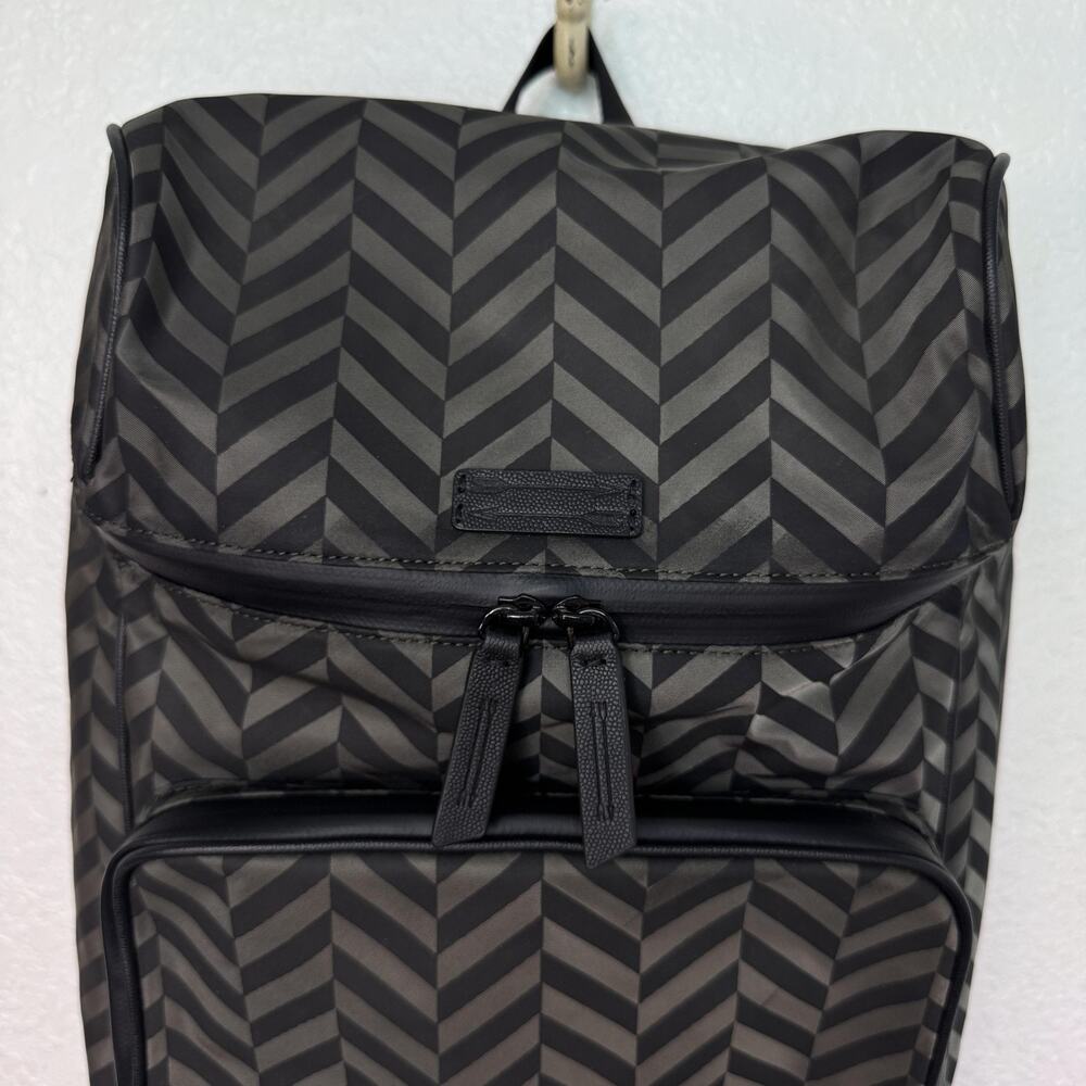 Uri Minkoff Stanton Backpack Laptop Bag Chevron Nylon Black Travel School NEW - Picture 4 of 16